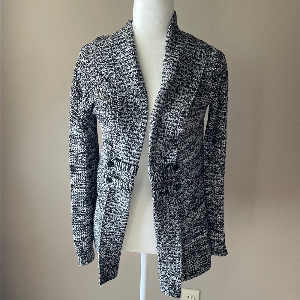 AGB Women's Black and Gray Sweater Cardigan Size Small